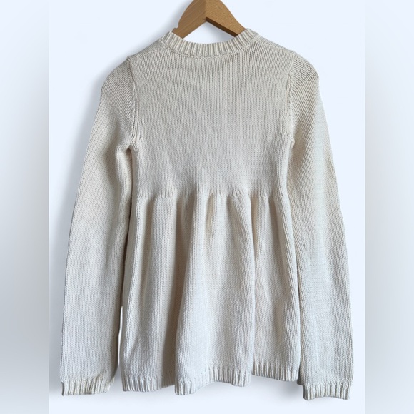Free People Cream Cottagecore Cozycore Coquette Girl Button-Up Knit Cardigan XS - Picture 14 of 15